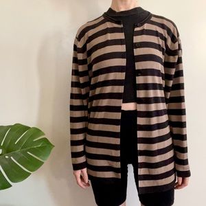 Black and beige striped Jones New York cardigan